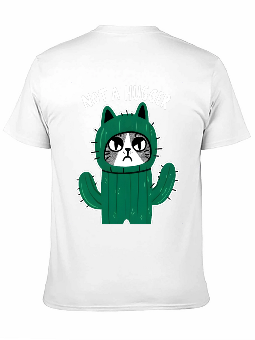 Not A Hugger Cat Cactus Graphic T-Shirt