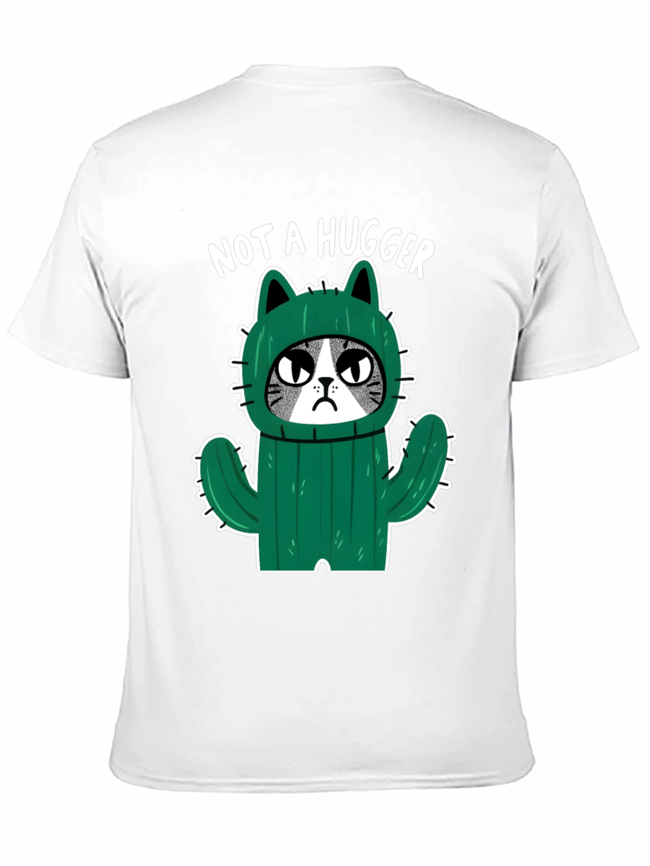 Not A Hugger Cat Cactus Graphic T-Shirt