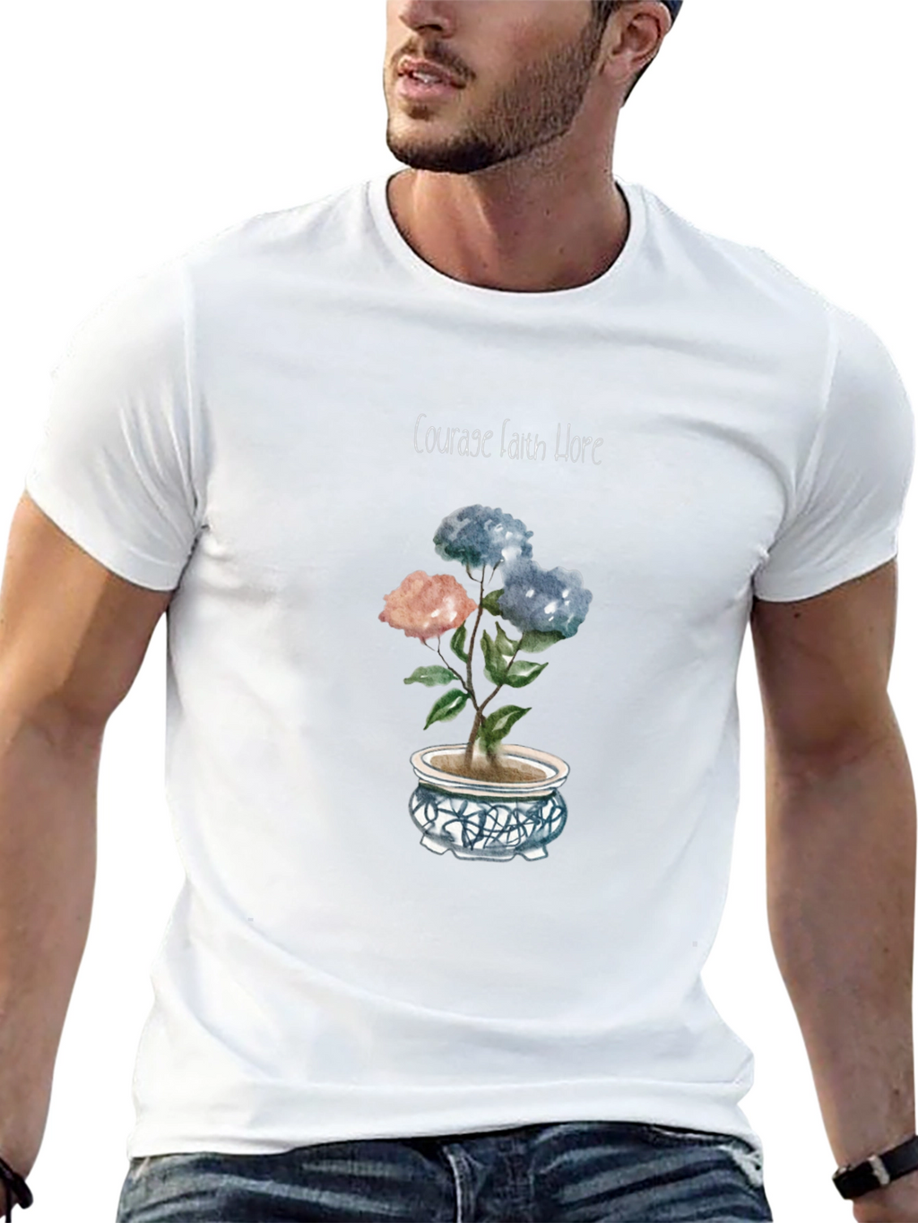 Courage Faith Hope Floral Tee