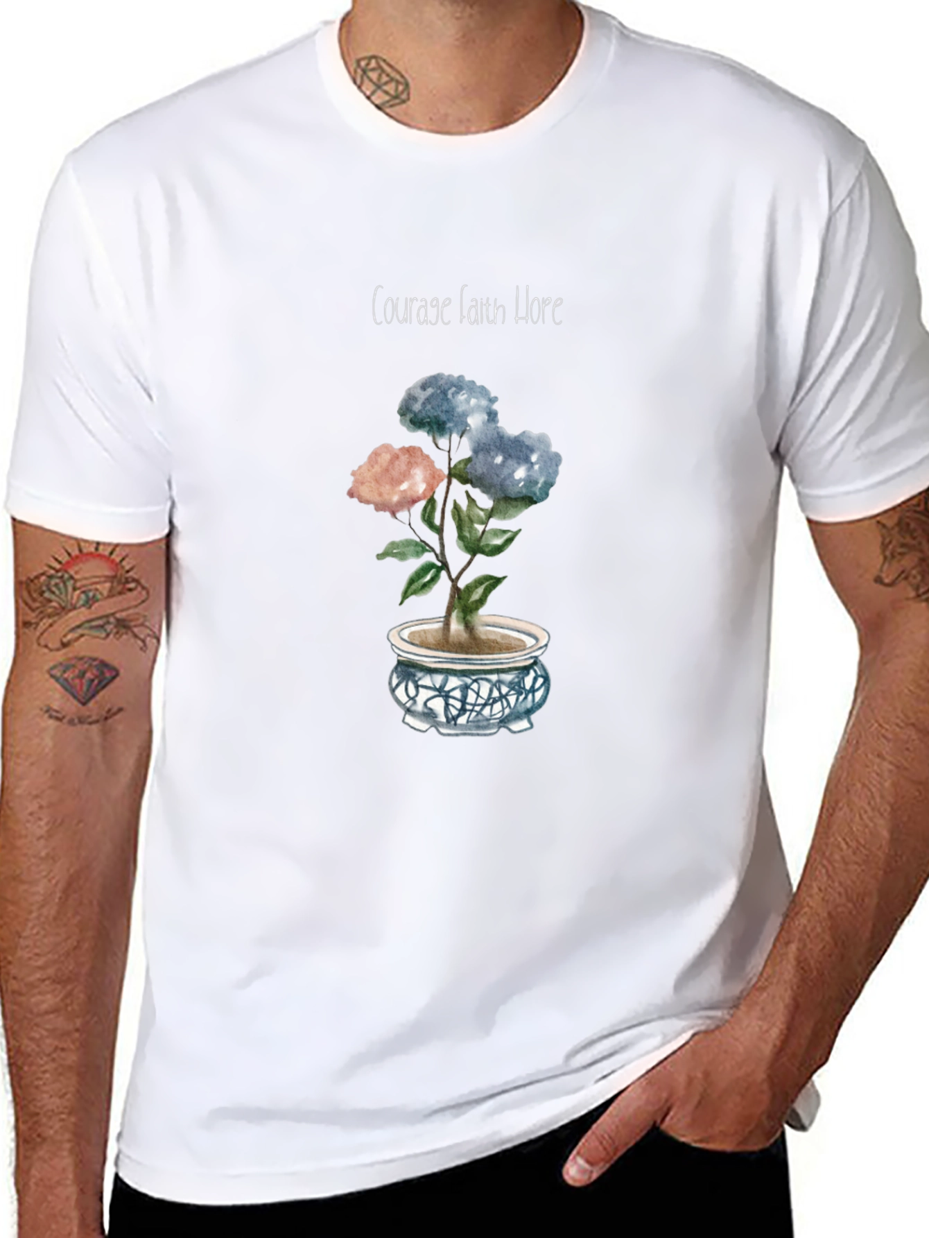 Courage Faith Hope Floral Tee