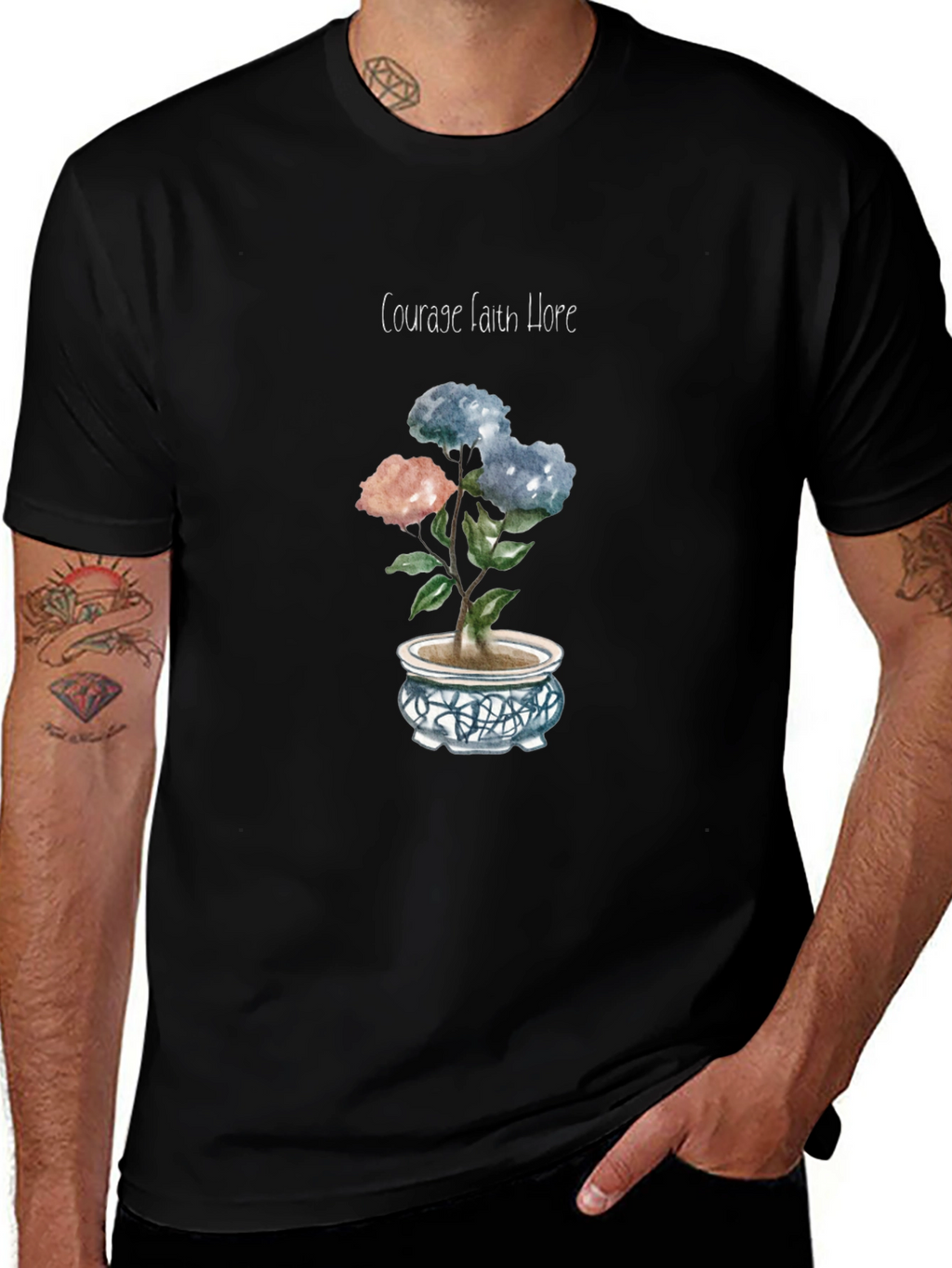 Courage Faith Hope Floral Tee