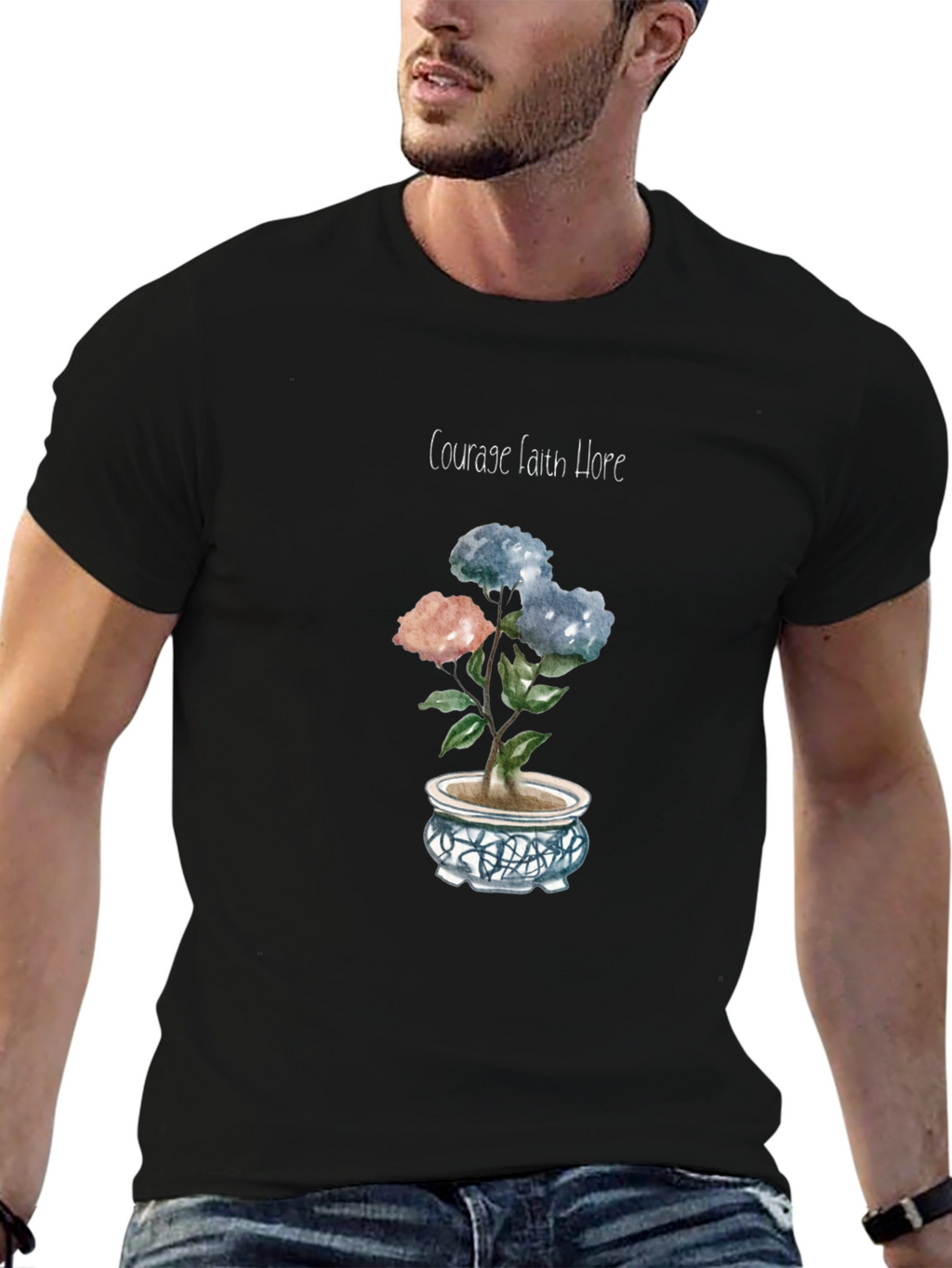 Courage Faith Hope Floral Tee