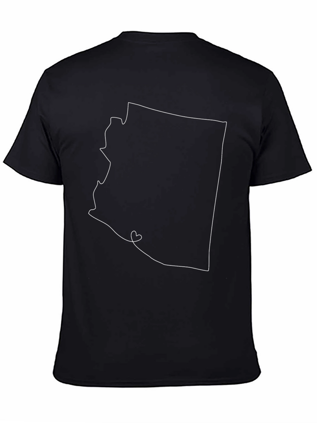 Arizona State Outline Heart T-Shirt - Black