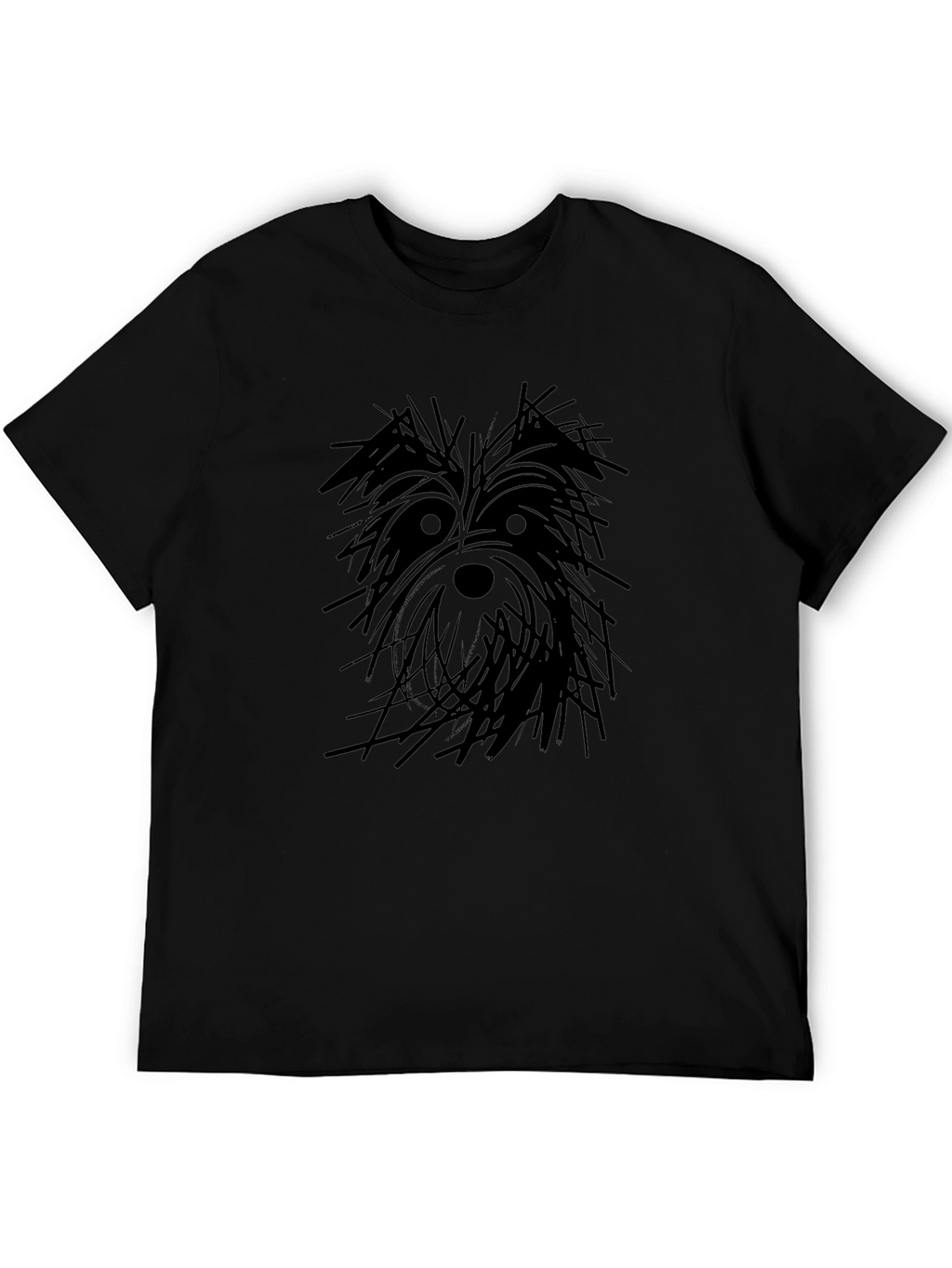 Dog Sketch Graphic Black T-Shirt