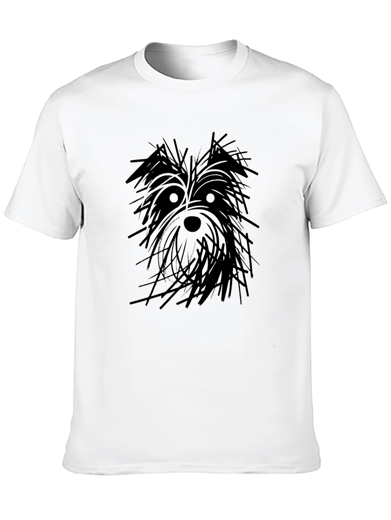 Dog Sketch Graphic Black T-Shirt