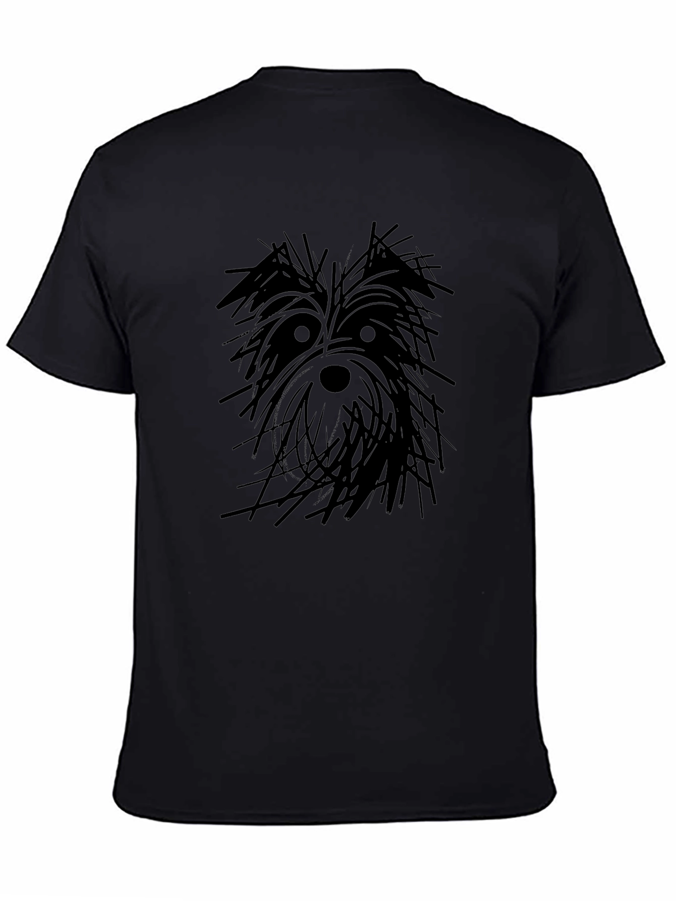 Dog Sketch Graphic Black T-Shirt