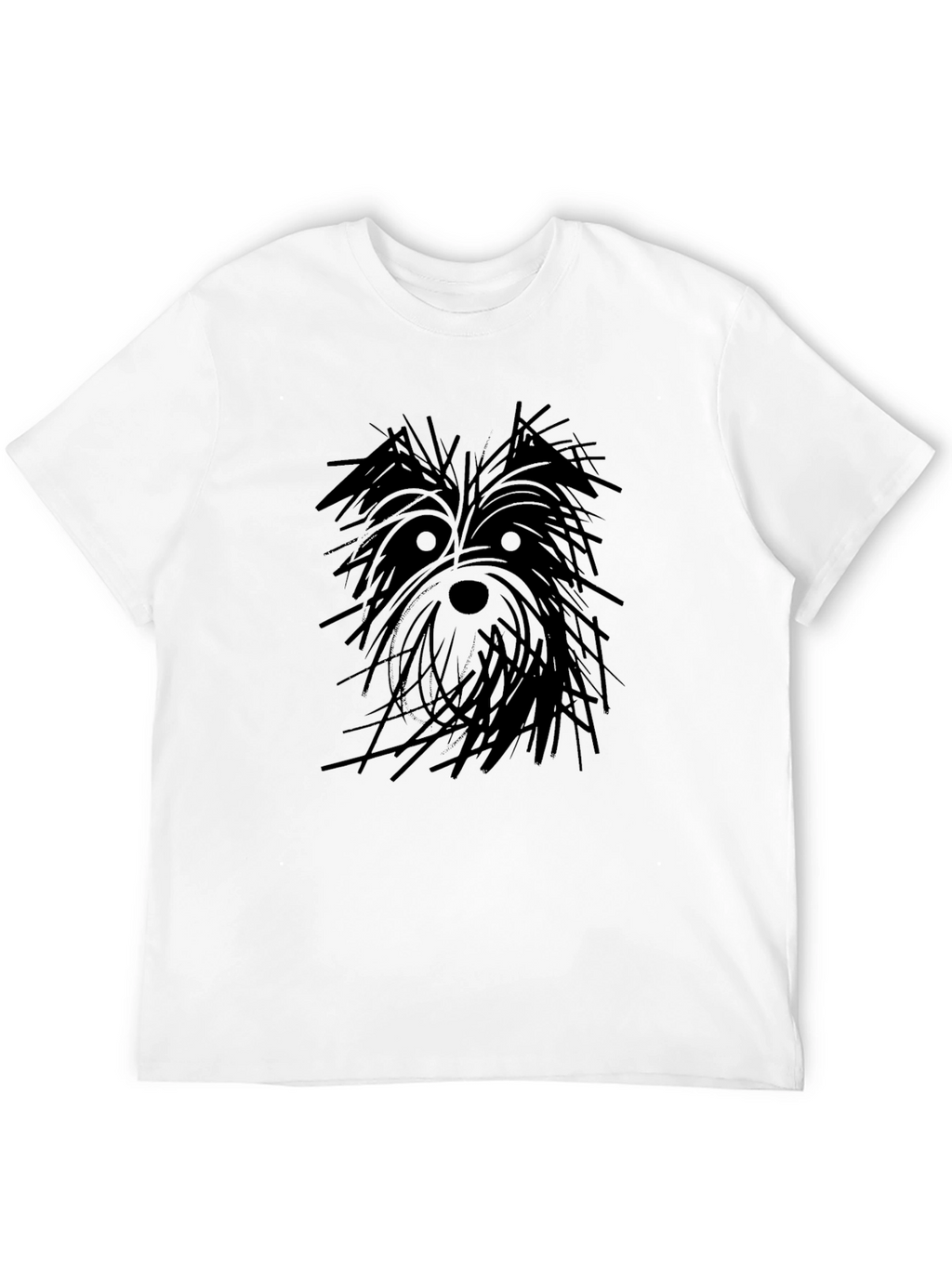 Dog Sketch Graphic Black T-Shirt