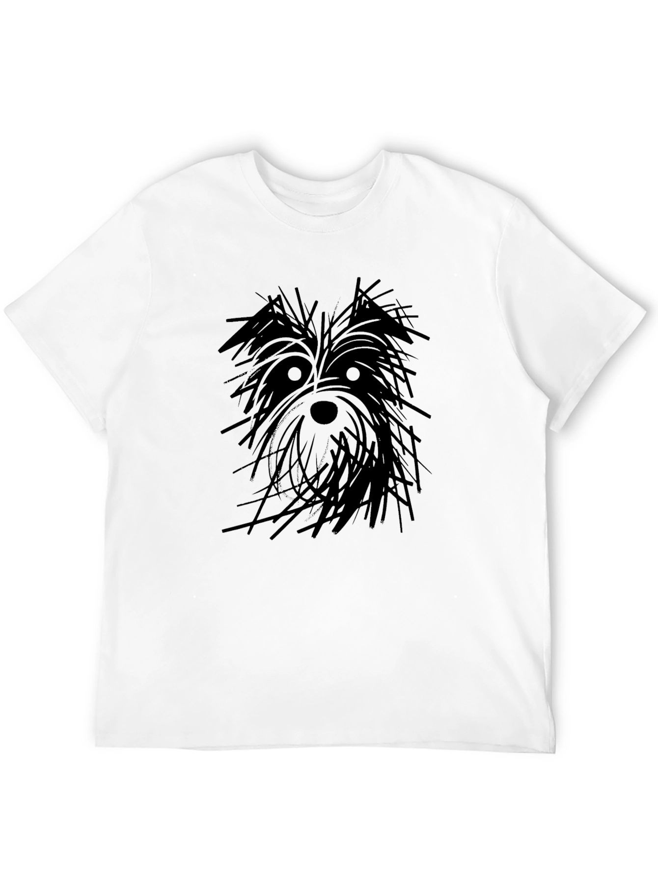 Dog Sketch Graphic Black T-Shirt