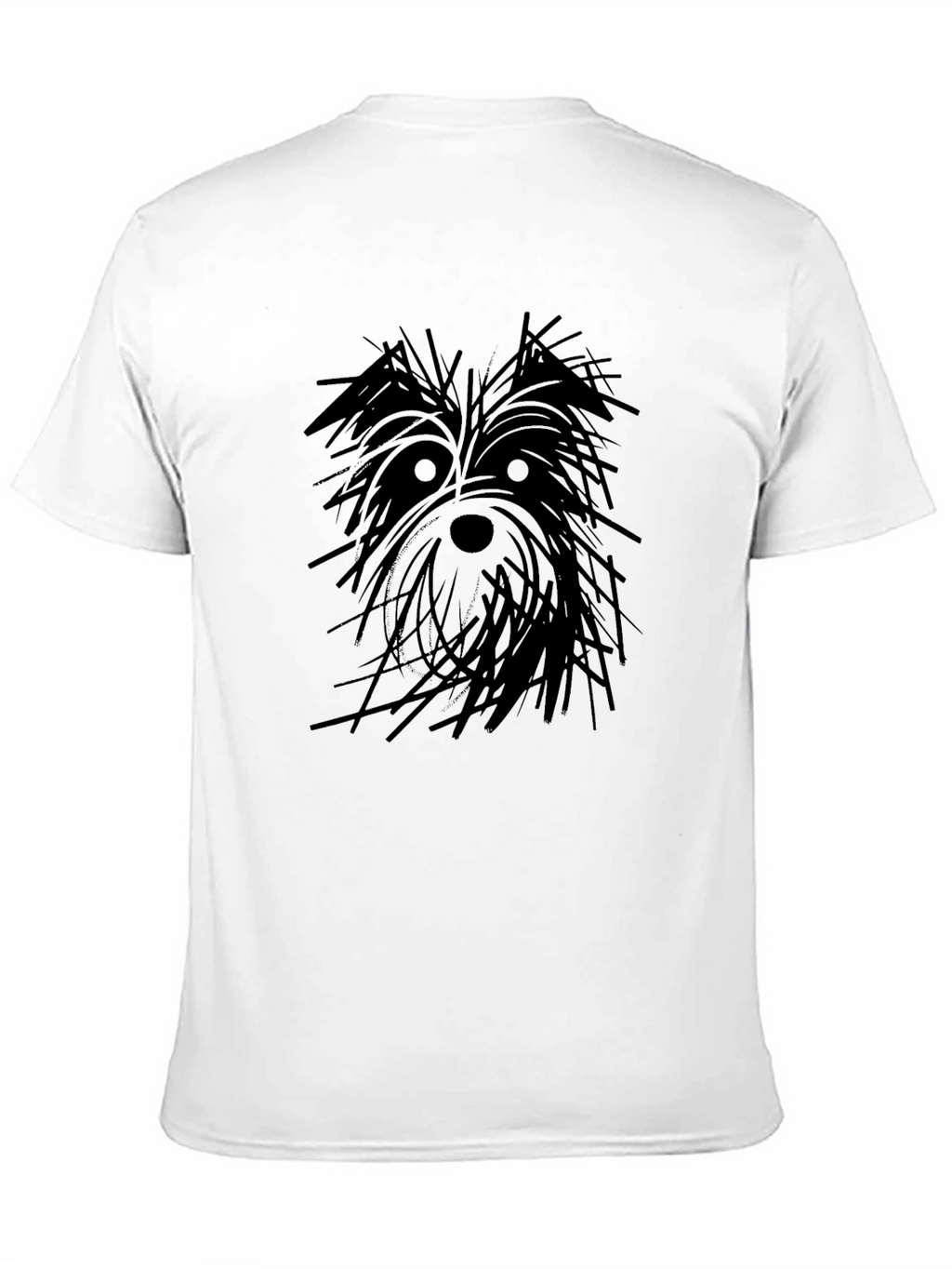 Dog Sketch Graphic Black T-Shirt