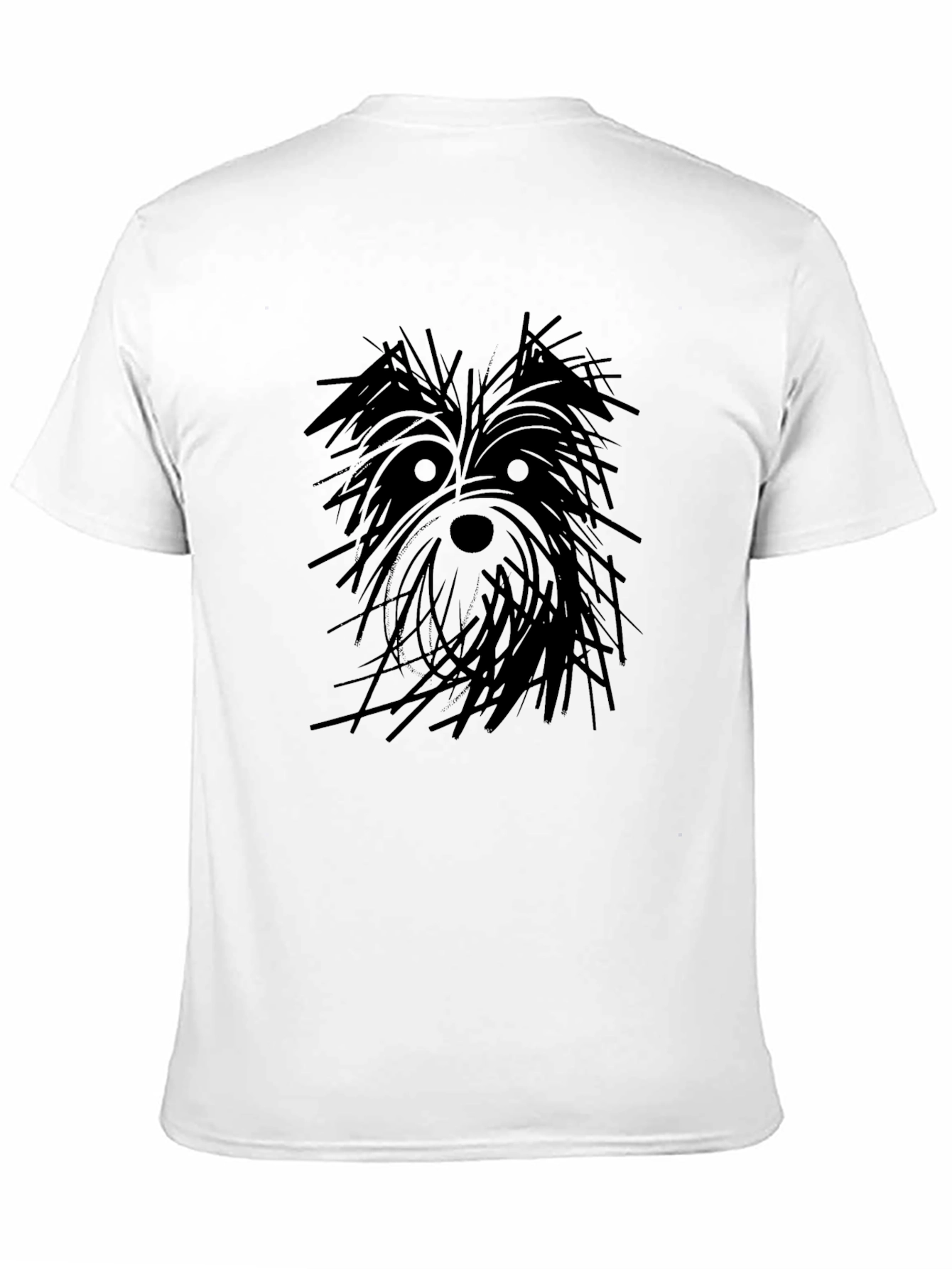 Dog Sketch Graphic Black T-Shirt