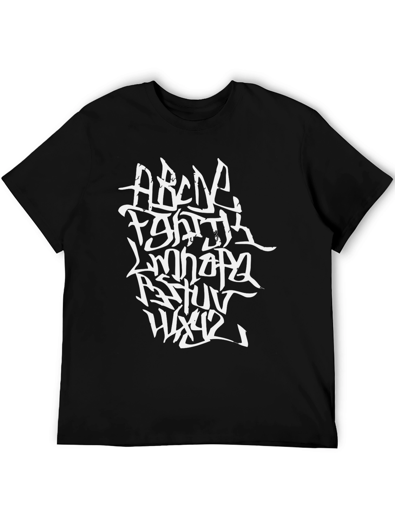 Abstract Alphabet Graphic Tee - Black
