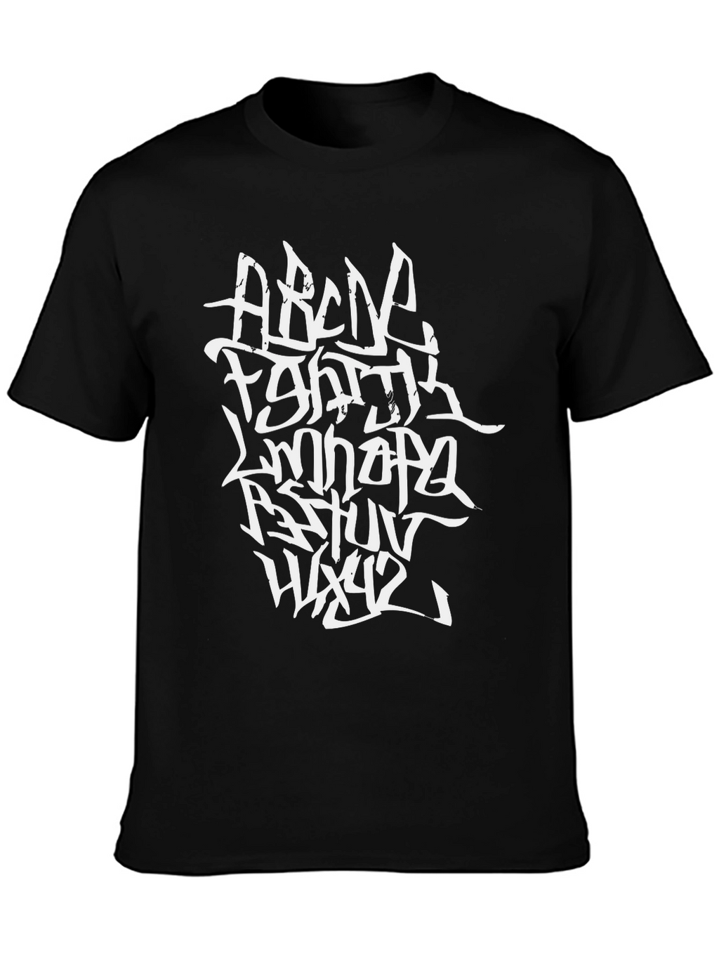 Abstract Alphabet Graphic Tee - Black