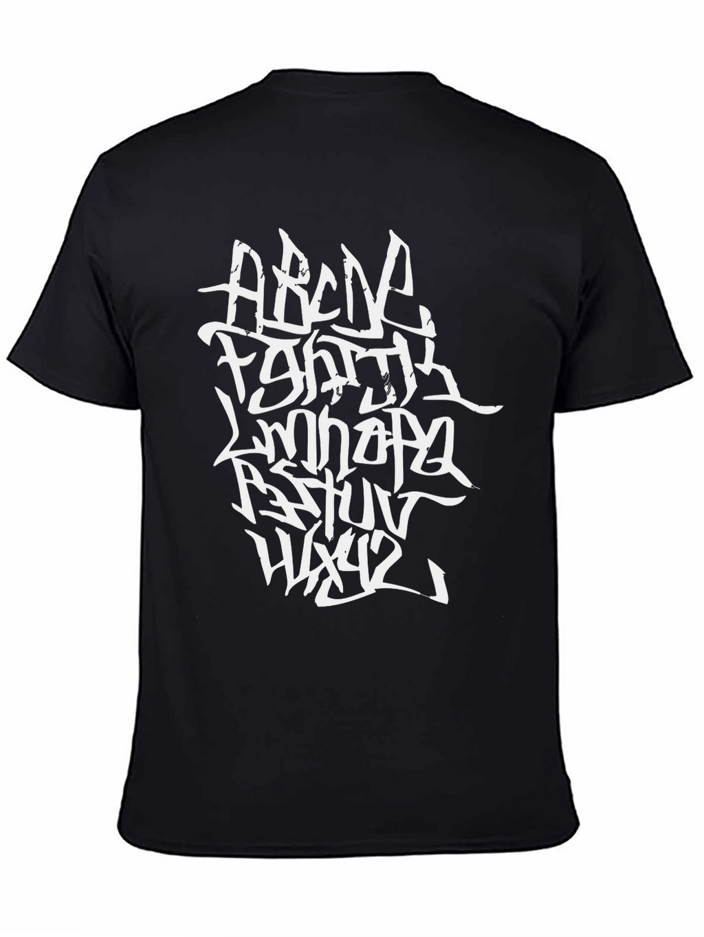 Abstract Alphabet Graphic Tee - Black