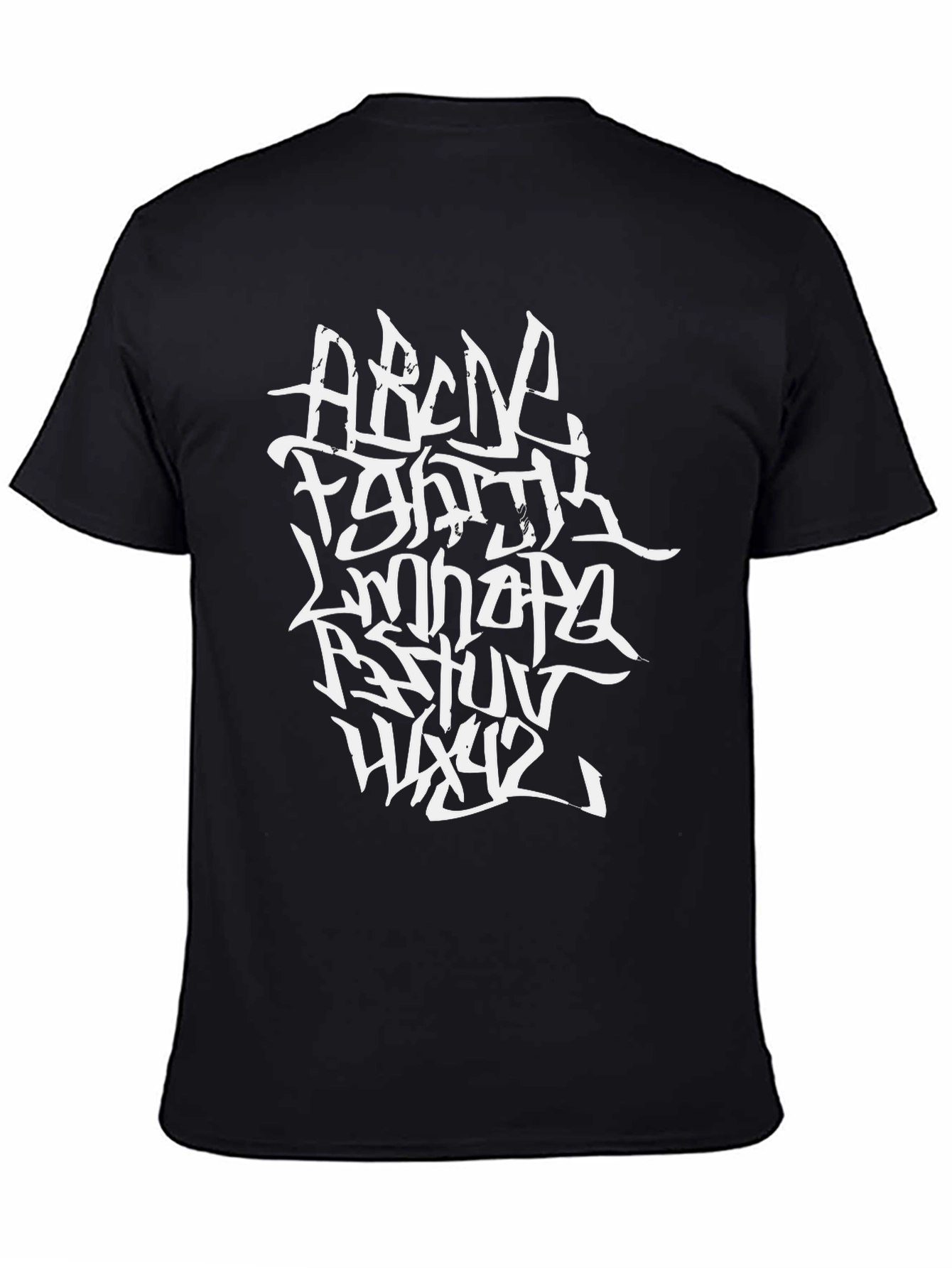 Abstract Alphabet Graphic Tee - Black