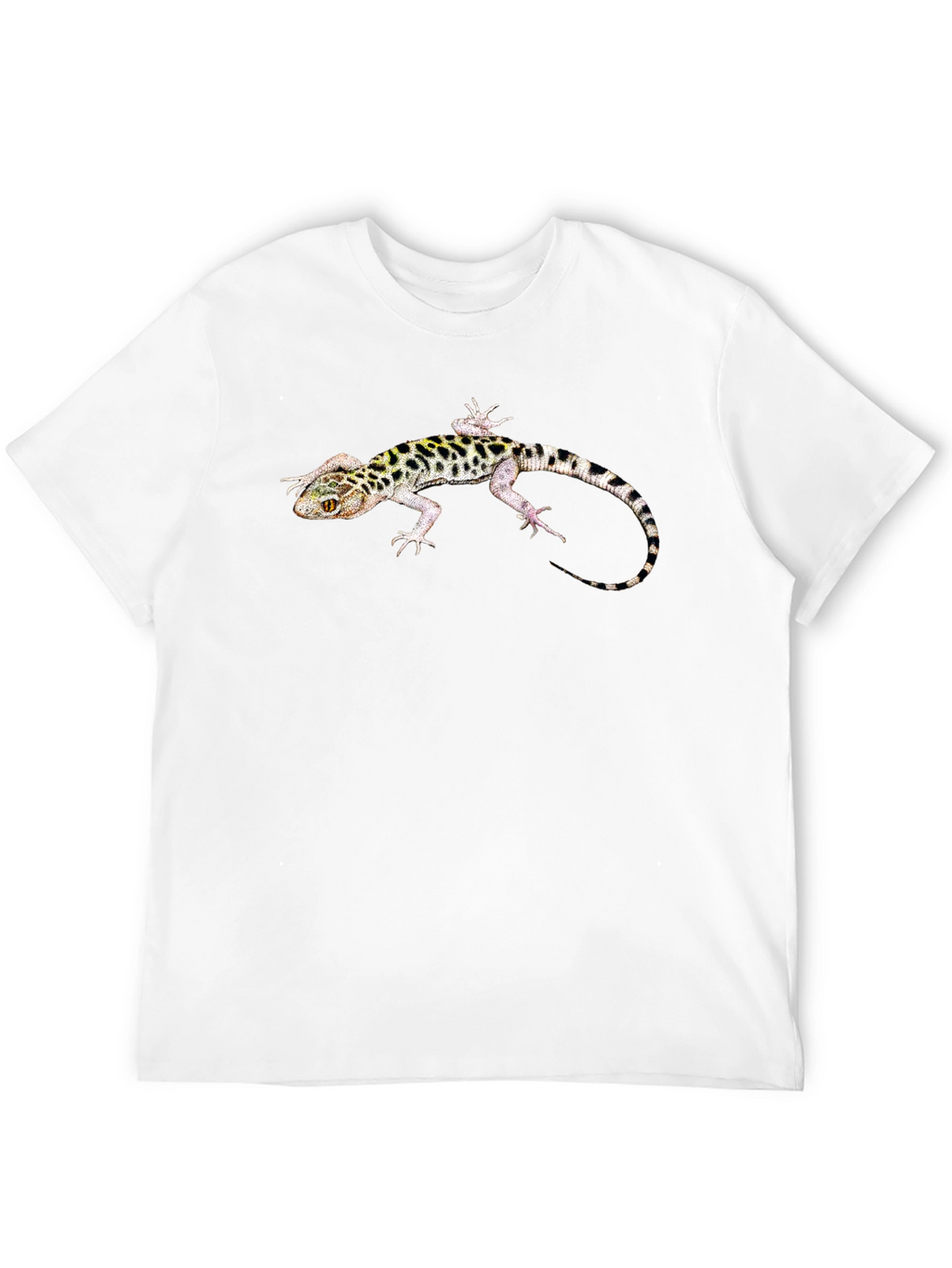 Gecko Print Mens Black T-Shirt