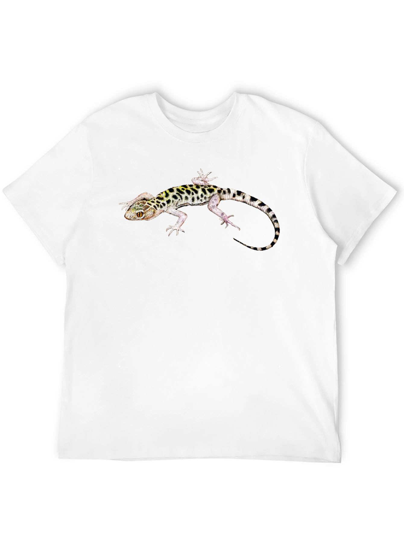 Gecko Print Mens Black T-Shirt