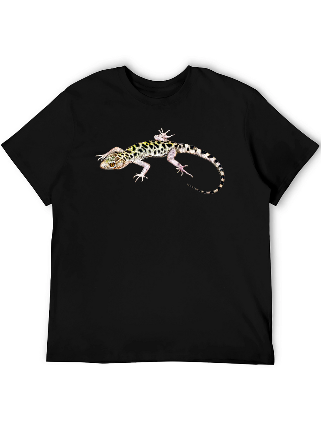 Gecko Print Mens Black T-Shirt