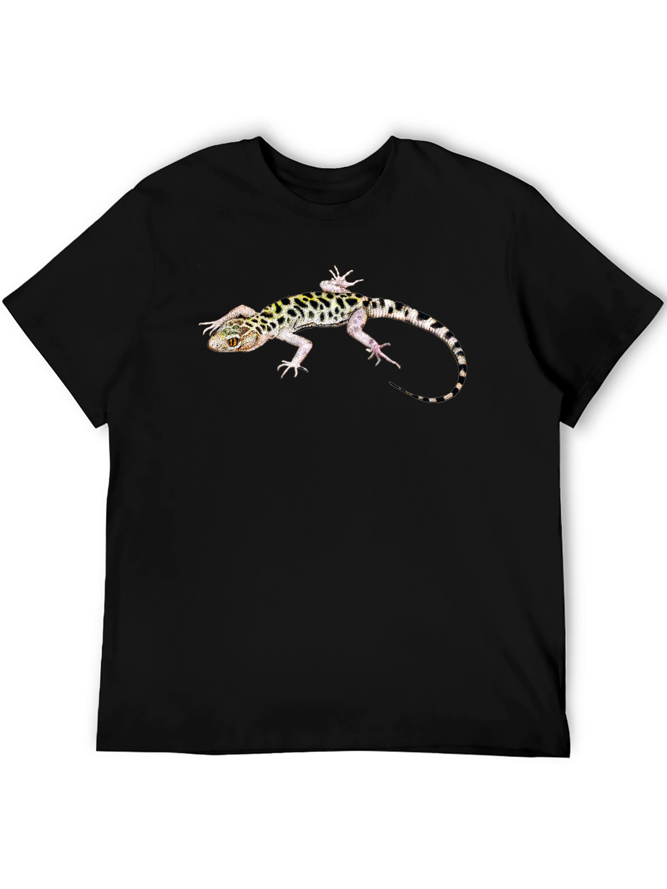 Gecko Print Mens Black T-Shirt