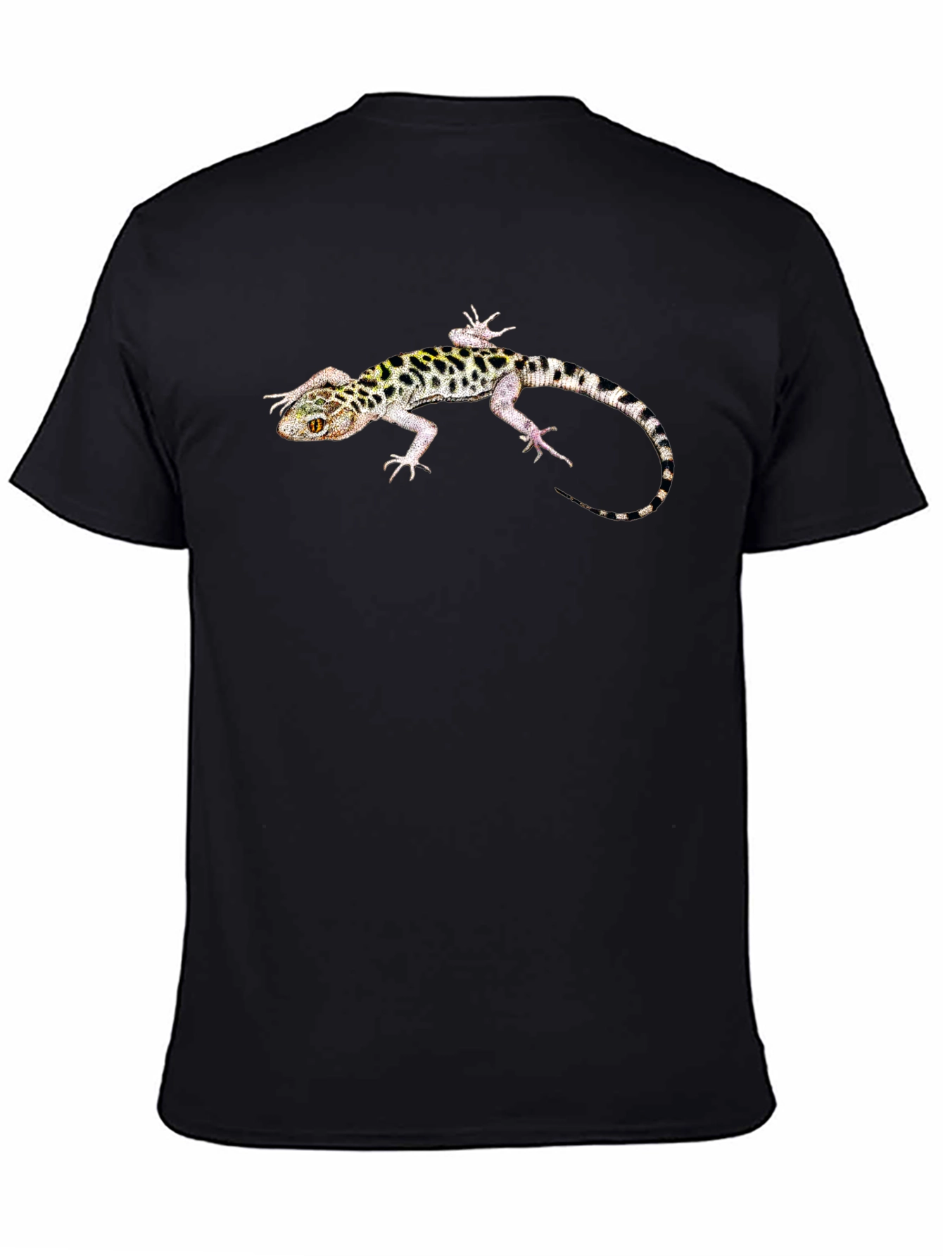 Gecko Print Mens Black T-Shirt