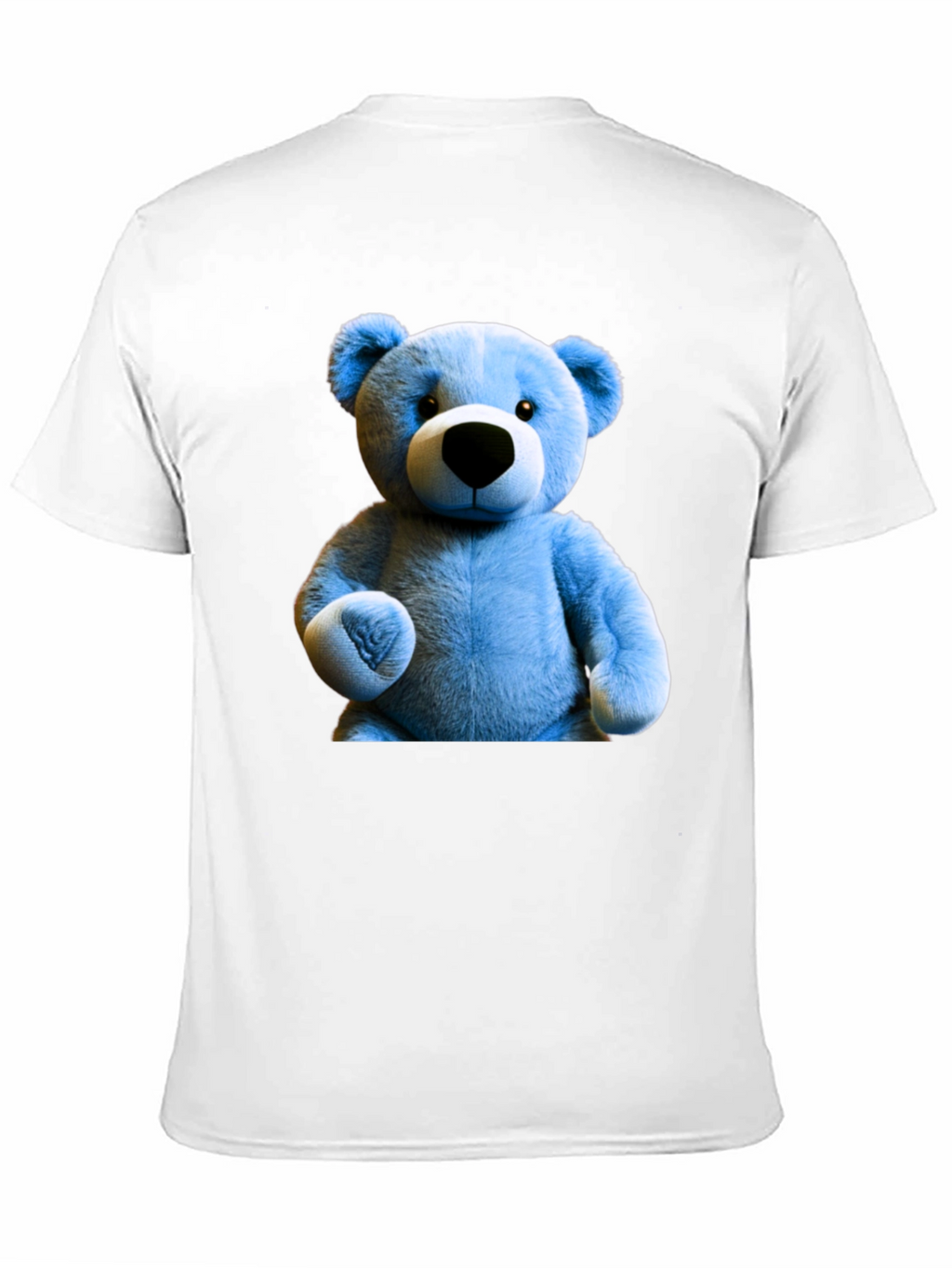 Blue Teddy Bear Graphic Tee - Mens Black T-Shirt
