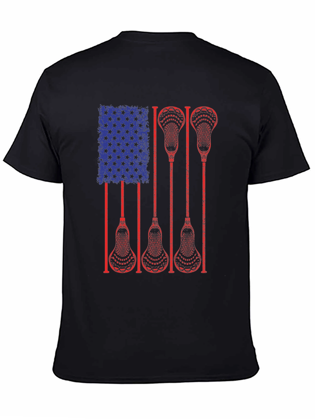 Lacrosse American Flag Graphic T-Shirt
