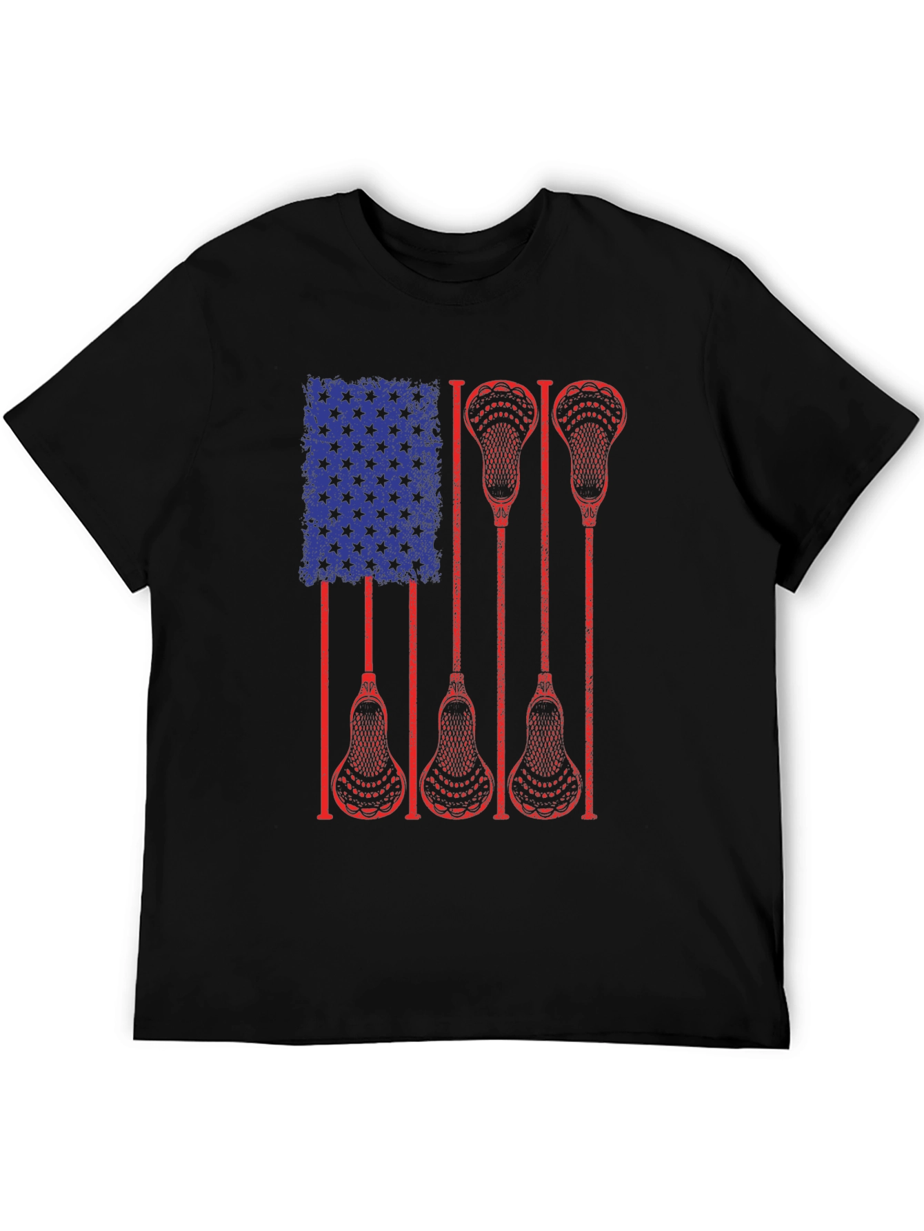 Lacrosse American Flag Graphic T-Shirt