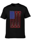 Lacrosse American Flag Graphic T-Shirt
