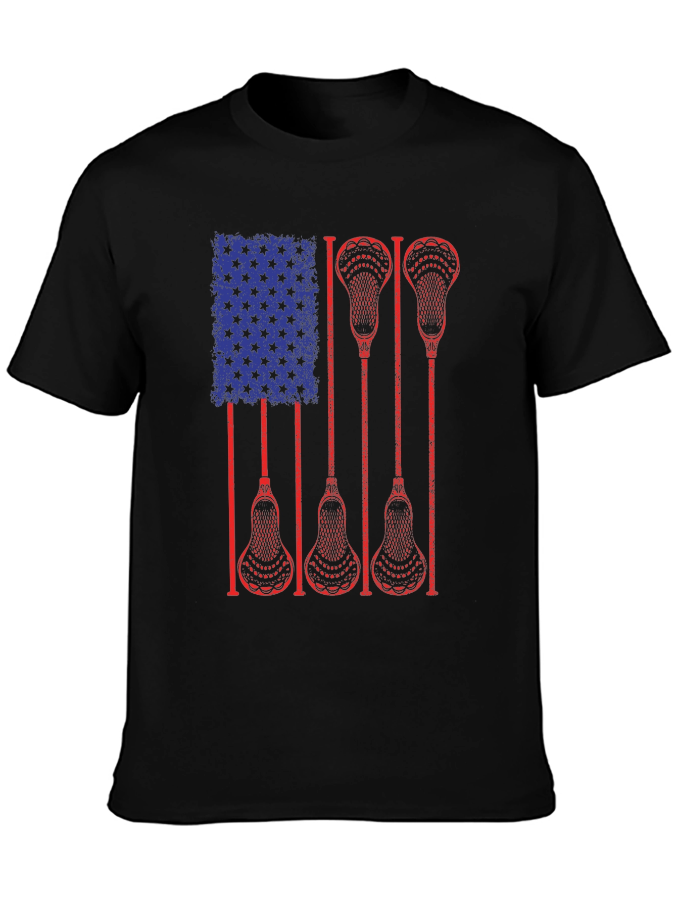 Lacrosse American Flag Graphic T-Shirt