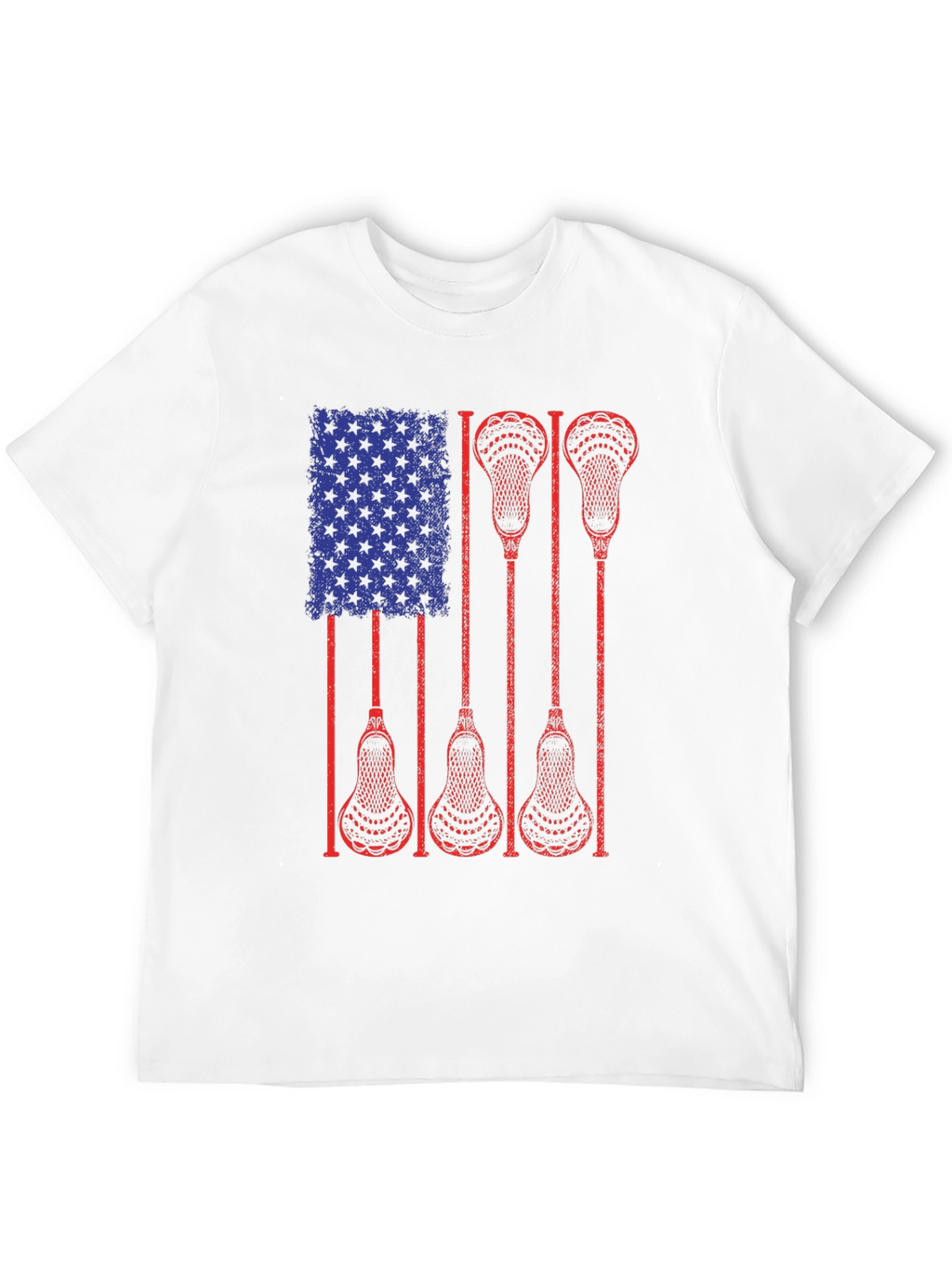 Lacrosse American Flag Graphic T-Shirt