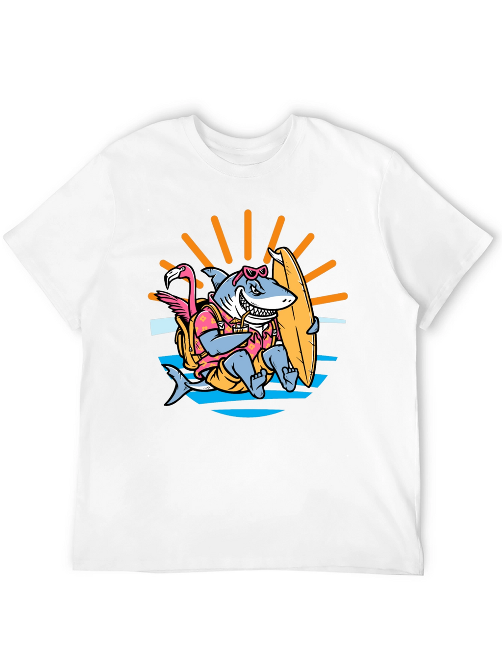 Surfing Shark T-Shirt - Summer Vibes