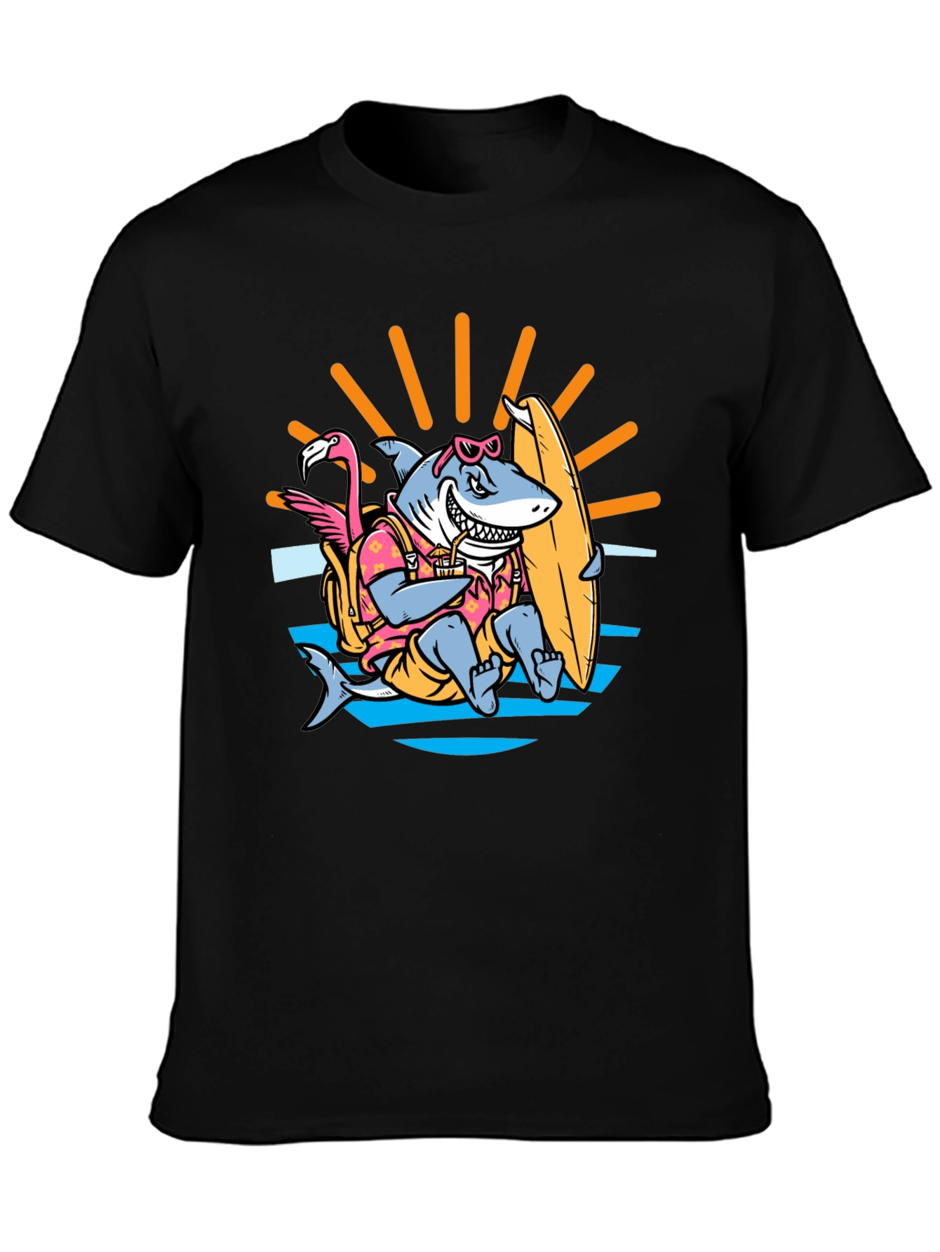 Surfing Shark T-Shirt - Summer Vibes