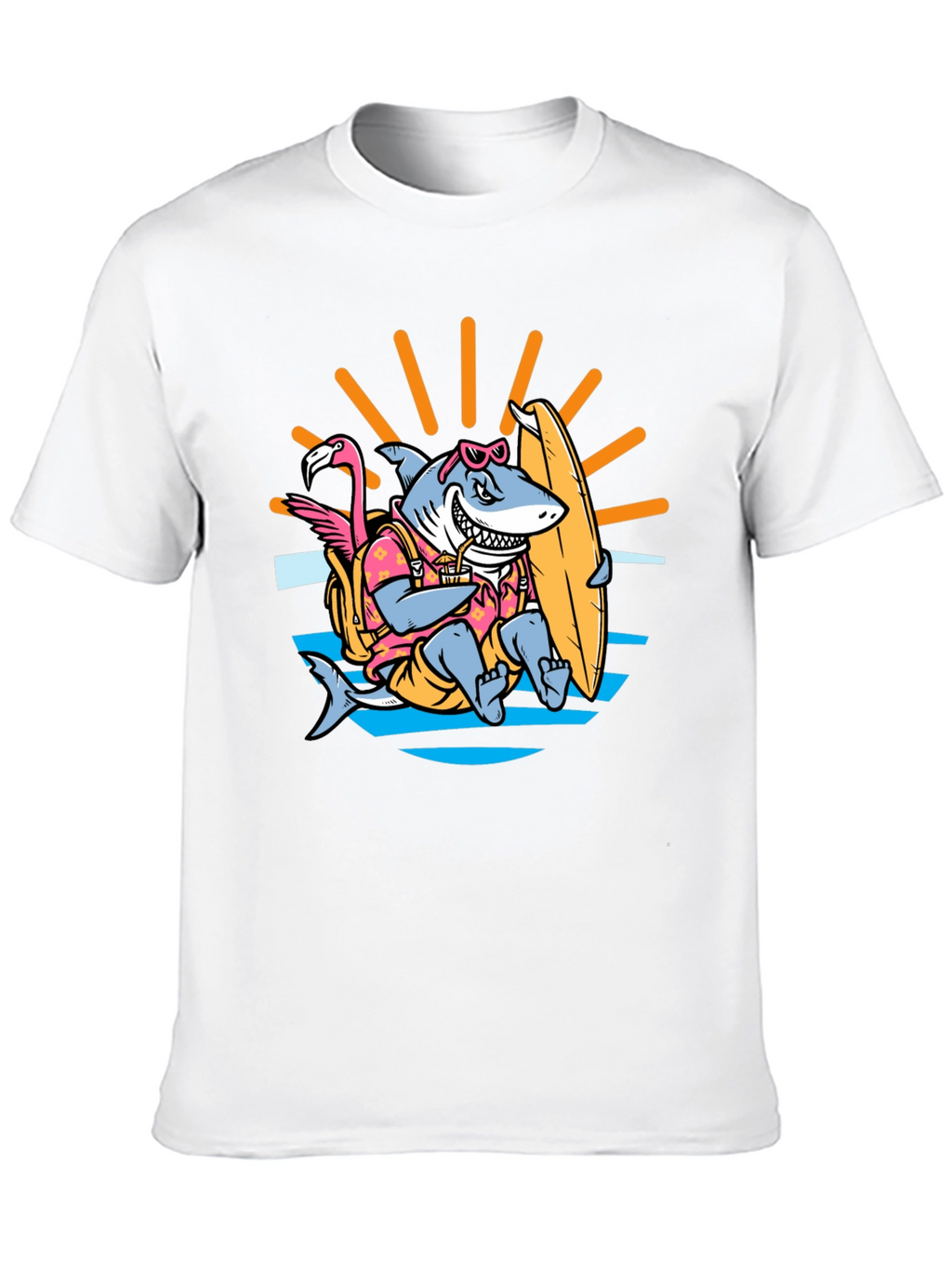 Surfing Shark T-Shirt - Summer Vibes