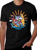 Surfing Shark T-Shirt - Summer Vibes