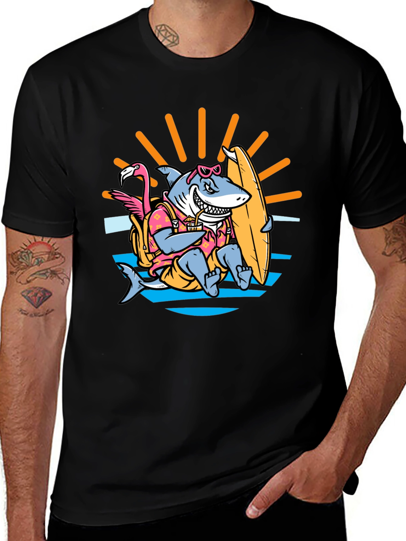 Surfing Shark T-Shirt - Summer Vibes