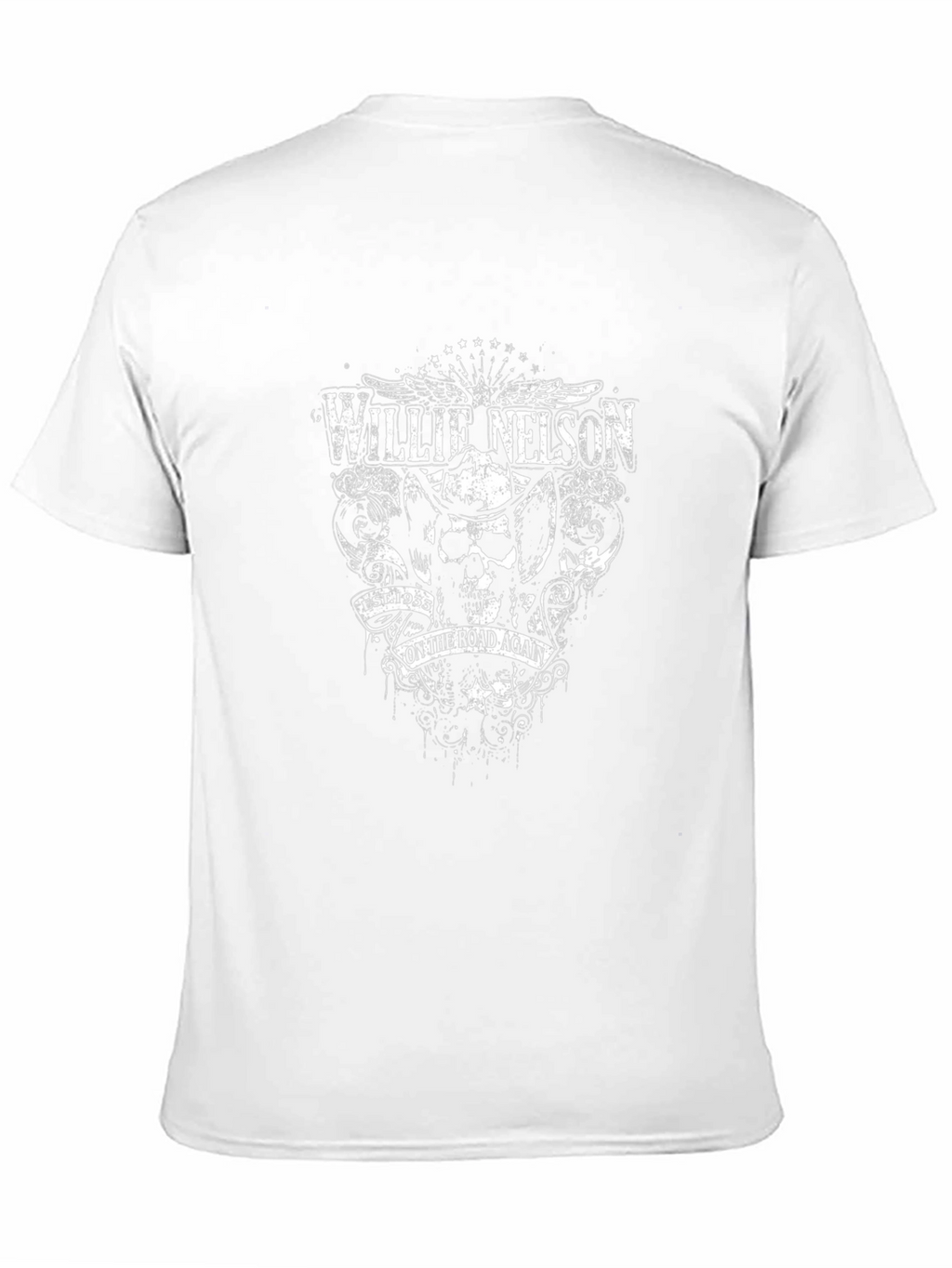 Willie Nelson On The Road Again Black T-Shirt