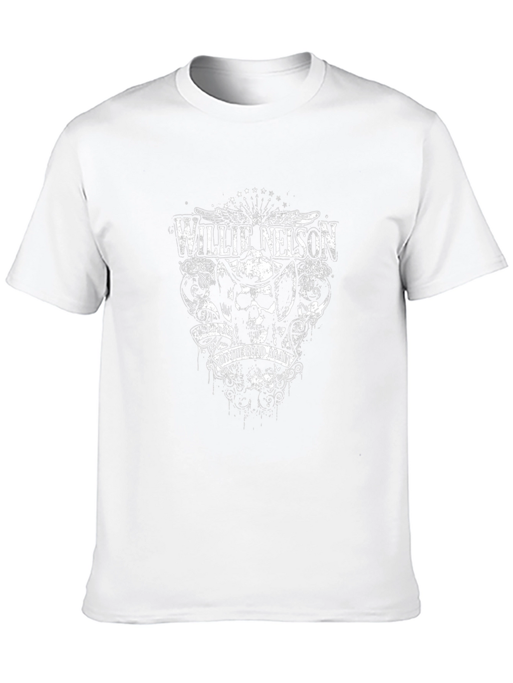 Willie Nelson On The Road Again Black T-Shirt