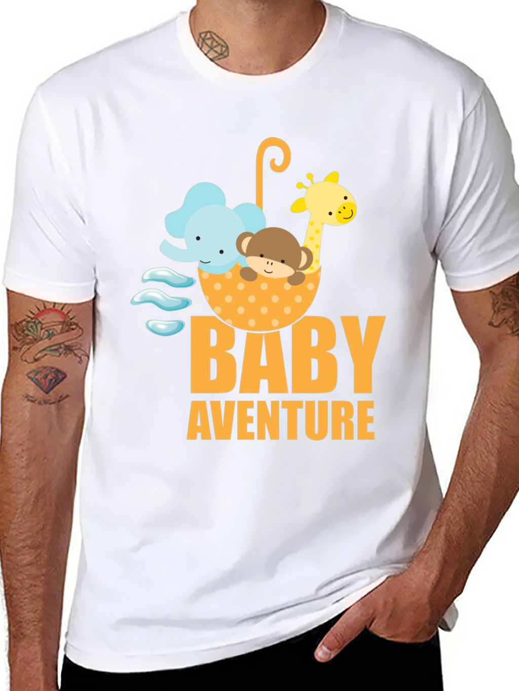 Baby Adventure Graphic Tee - Cute Cartoon Animals