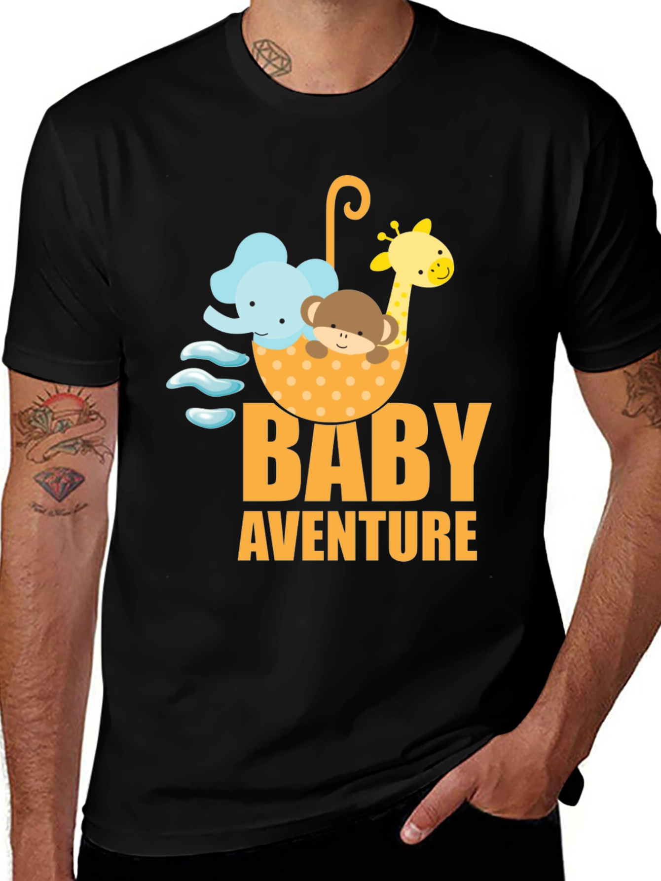 Baby Adventure Graphic Tee - Cute Cartoon Animals