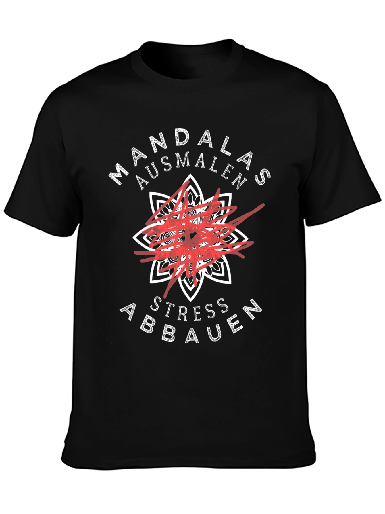 Mandalas Ausmalen Stress Abbauen Black T-Shirt