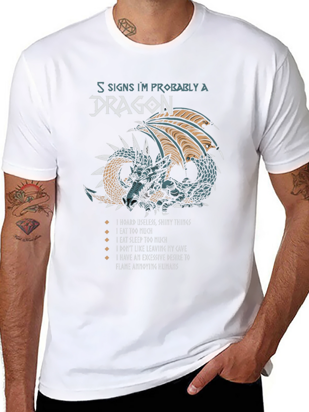 Dragon Lover T-Shirt - 5 Signs Im a Dragon