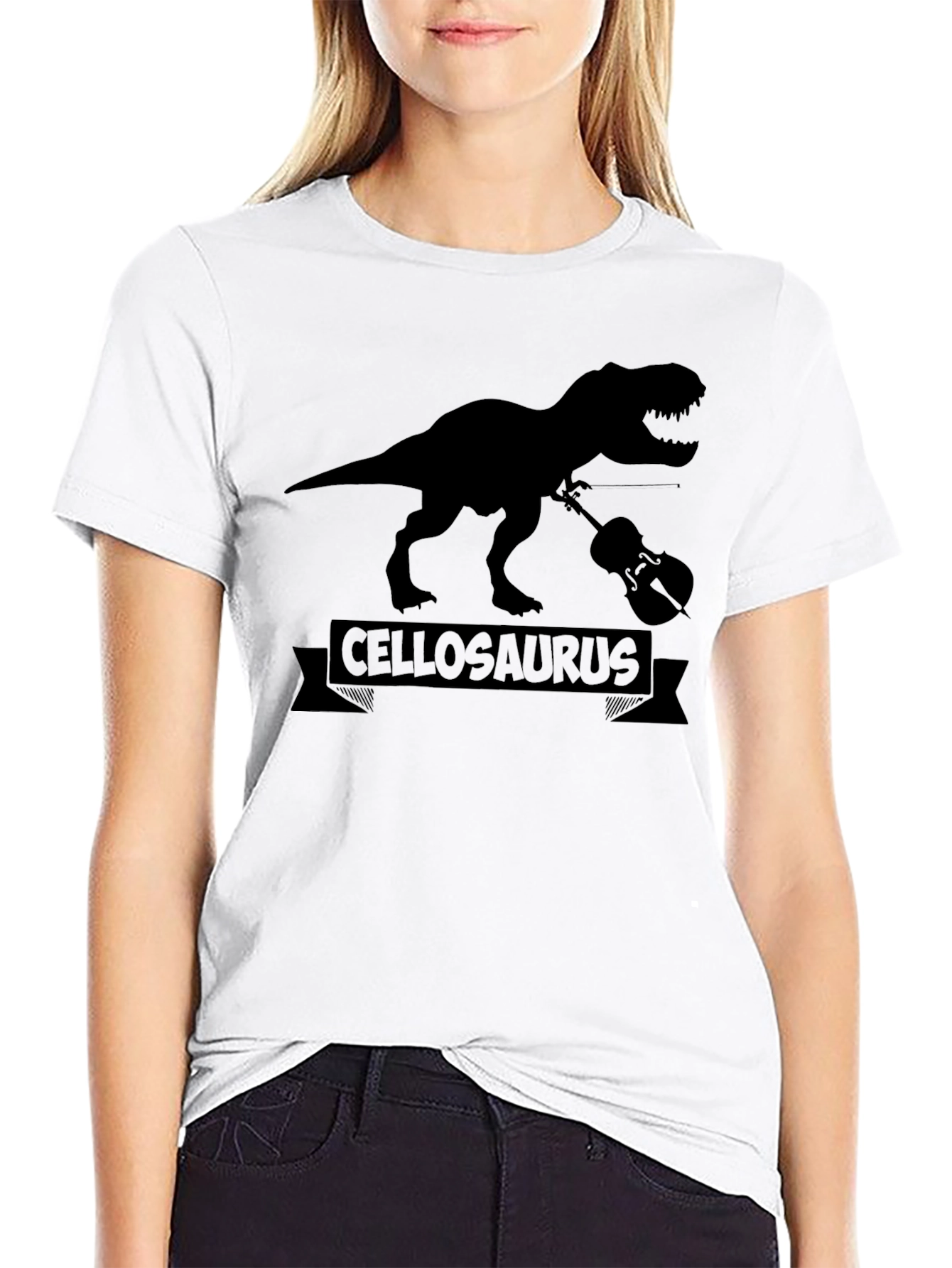 Cellosaurus T-Shirt - Dinosaur Playing Cello!