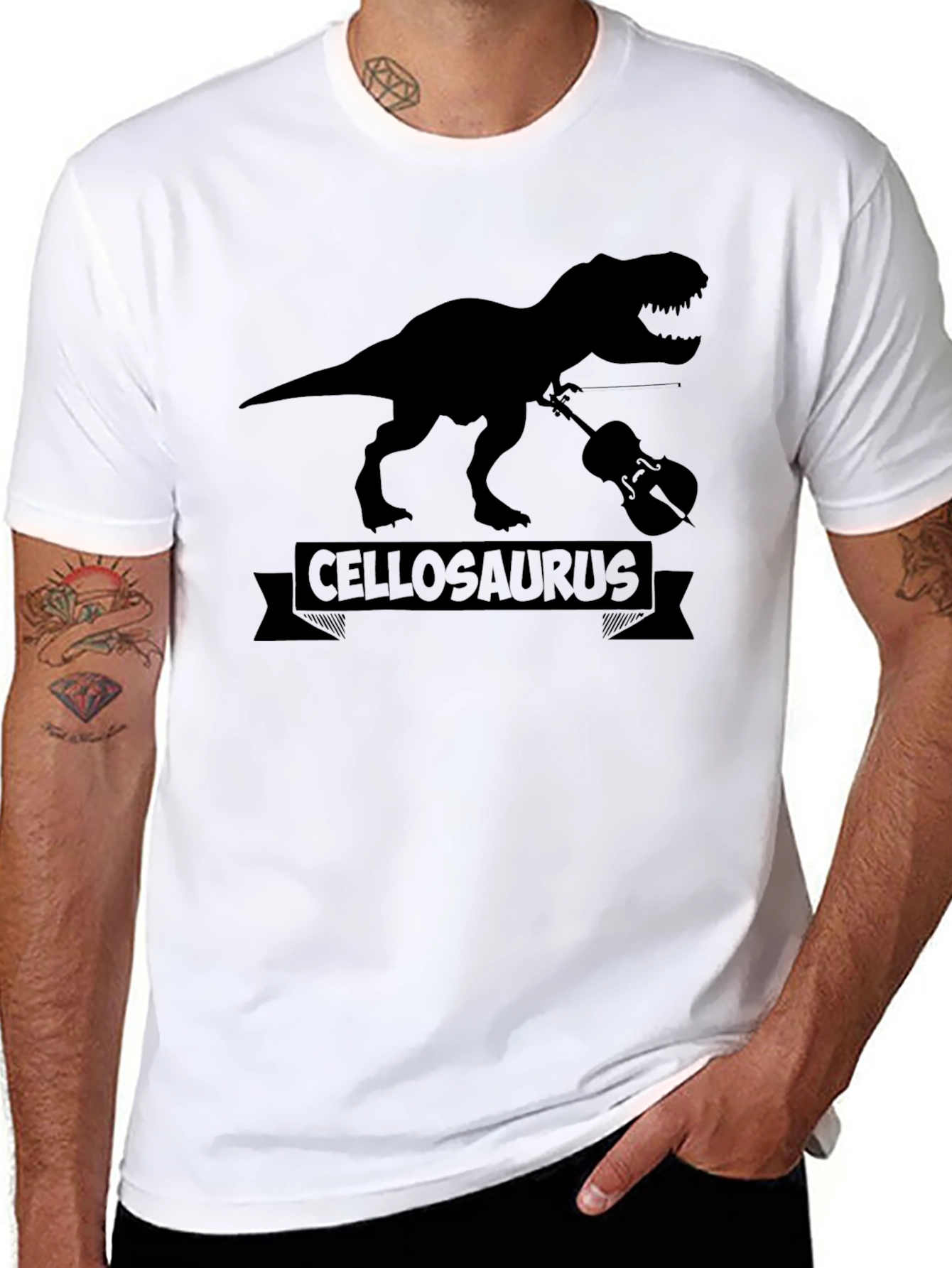 Cellosaurus T-Shirt - Dinosaur Playing Cello!