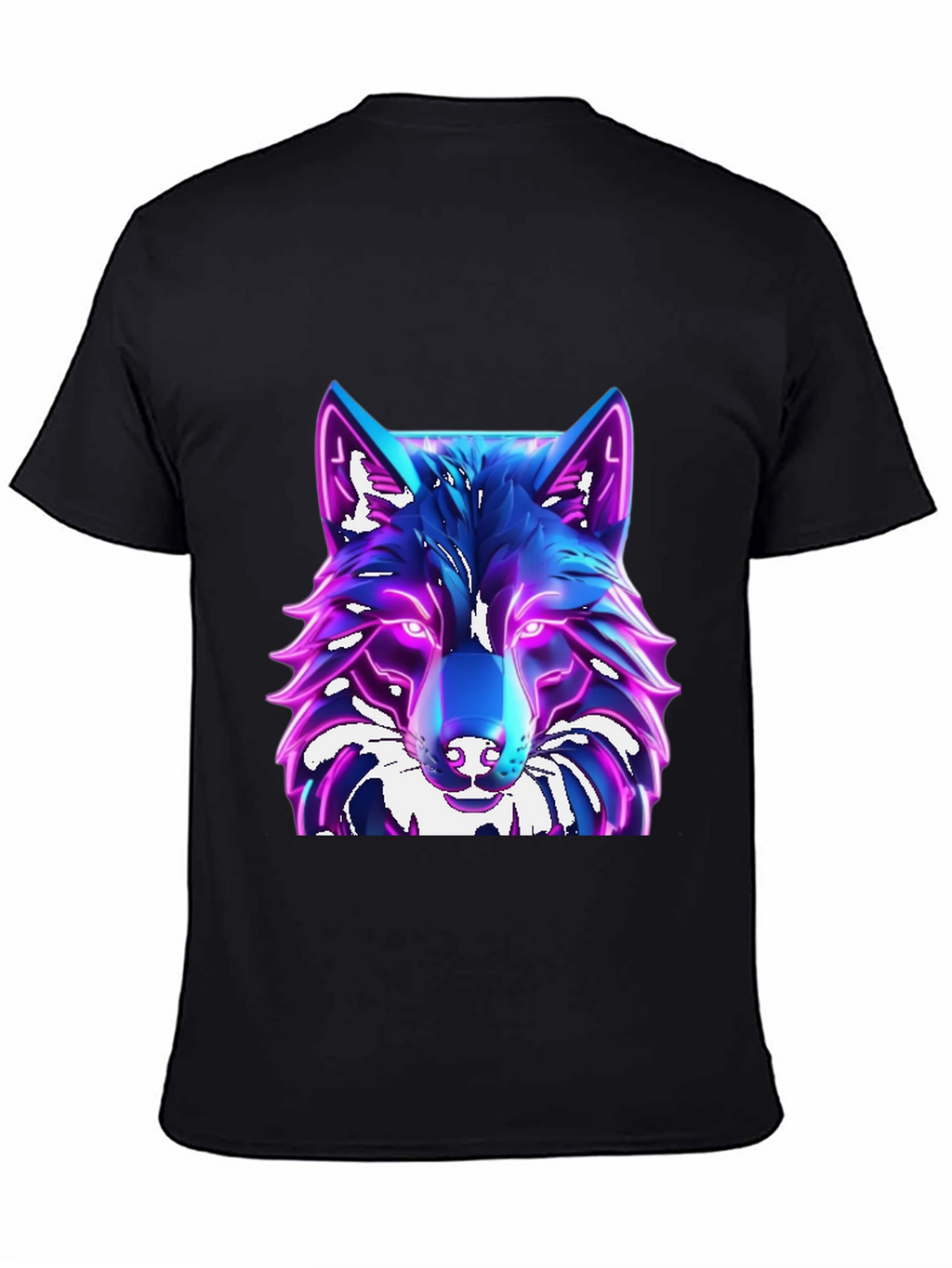 Cyber Wolf T-Shirt - Glowing Neon Design