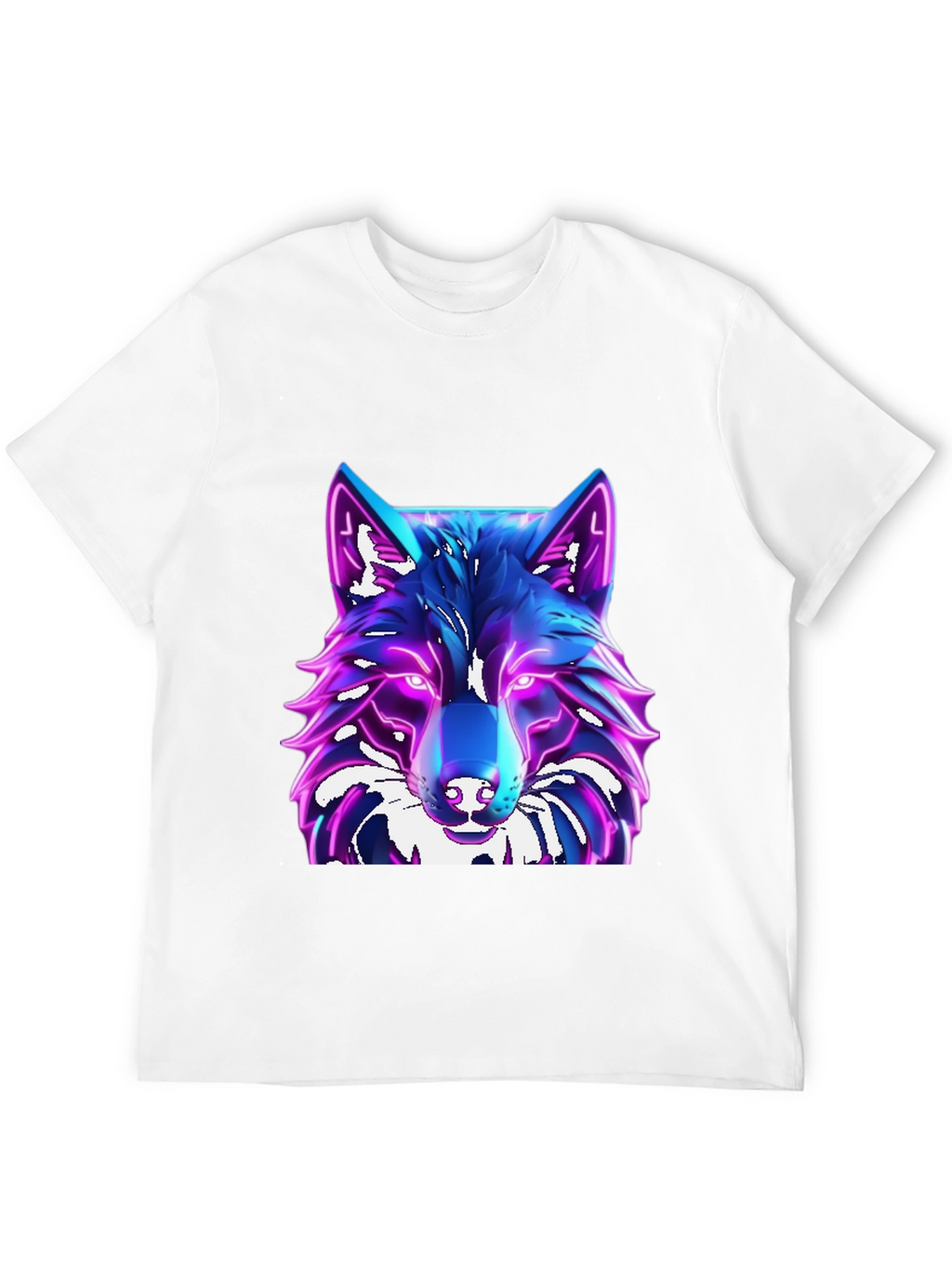 Cyber Wolf T-Shirt - Glowing Neon Design