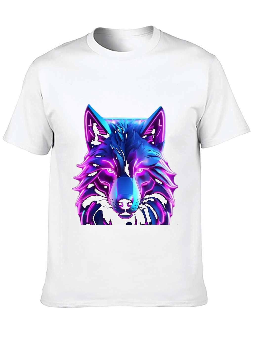 Cyber Wolf T-Shirt - Glowing Neon Design