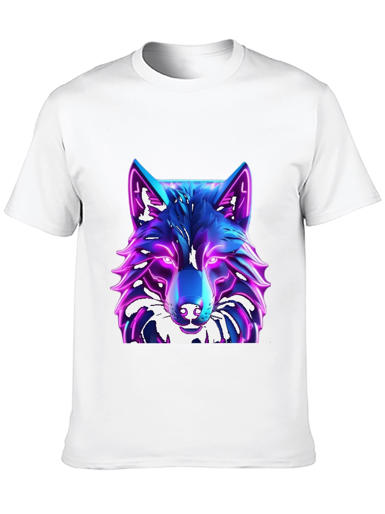 Cyber Wolf T-Shirt - Glowing Neon Design