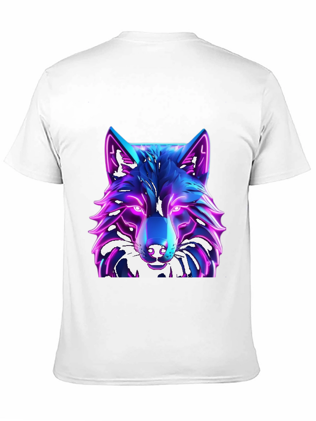 Cyber Wolf T-Shirt - Glowing Neon Design