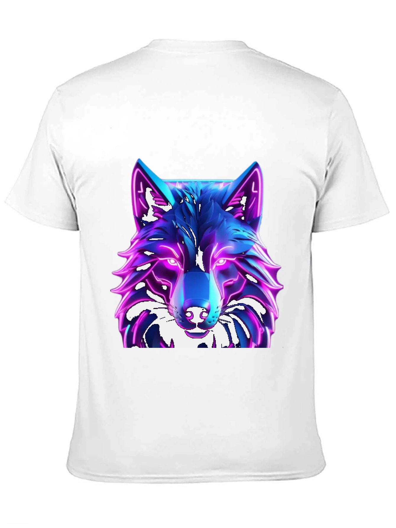 Cyber Wolf T-Shirt - Glowing Neon Design