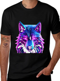 Cyber Wolf T-Shirt - Glowing Neon Design
