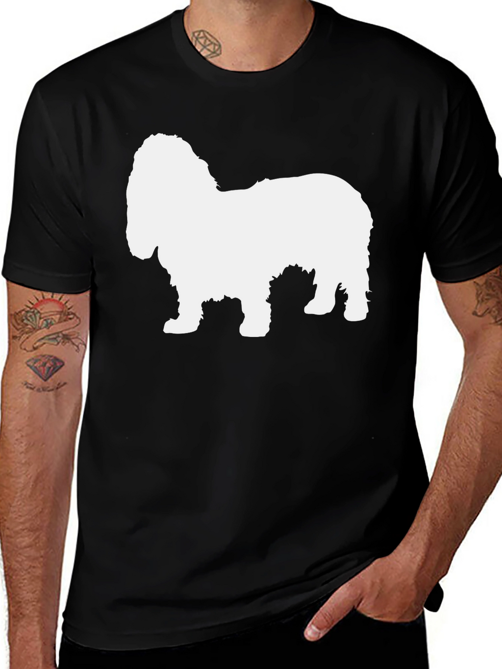 Dog Silhouette Black T-Shirt